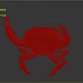 Brown crab with shiny exoskeleton and prominent claws isolated on gray background