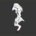Game Movie Character With Purple Head Blue Eyes White Body Long Arms And Red Feet