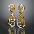 Gold Earrings With Elegant Design And White Beads Fashionable Jewelry Accessory