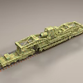 Camouflage Painted Electric Toy Train on Tracks with Locomotive and Carriages