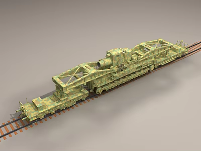 Camouflage Painted Electric Toy Train on Tracks with Locomotive and Carriages 3d model Camouflage Painted Electric Toy Train on Tracks with Locomotive and Carriages 3d model