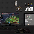 E-Sports Computer Hole Board Storage Rack Desktop Computer Keyboard Mouse Computer Chassis 3d model