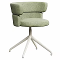 Modern Brown Leather Swivel Chair Featuring Sturdy Metal Base And Ergonomic Comfort Design