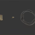 Metal Rod Coiled Metal Spring and Black Cable Coil Collection