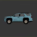 Blue Toyota SUV With Black Roof Rack Tan Wheels And Exterior Design