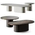 Modern Coffee Table Designs With Marble Top And Dark Metal Base 3d model