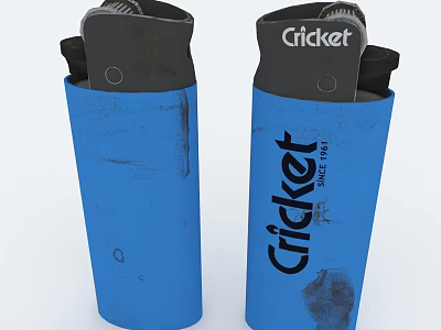 Cricket Blue Lighters With Stylish Design For Practical Daily Use Needs 3d model