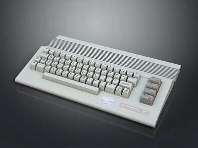 Retro Computer Keyboard With Vintage White Design And Classic Key Layout For PC 3d model