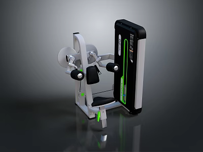Seated Chest Press Gym Equipment With White Black Green Design For Strength Training 3d model