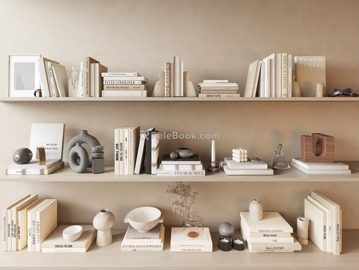 Modern Books Book Combinations Books and Magazines Ornaments Bookcase Ornaments 3d model