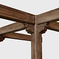 Traditional Wooden Structural Components Showcasing Intricate Carved Joints And Beam Details