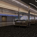 Spacious Modern Airport Terminal With Glass Skylight Sleek Lighting And Polished Floors