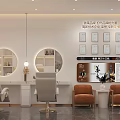 Beauty Hair Salon Interior Design With Marble Reception And Chairs Decor