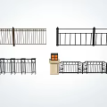 Wrought Iron Railings Showcasing Various Decorative Patterns And Sleek Designs 3d model
