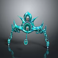Elegant Turquoise Decorative Accessory With Peacock Feather Design Round Gemstones Pendant