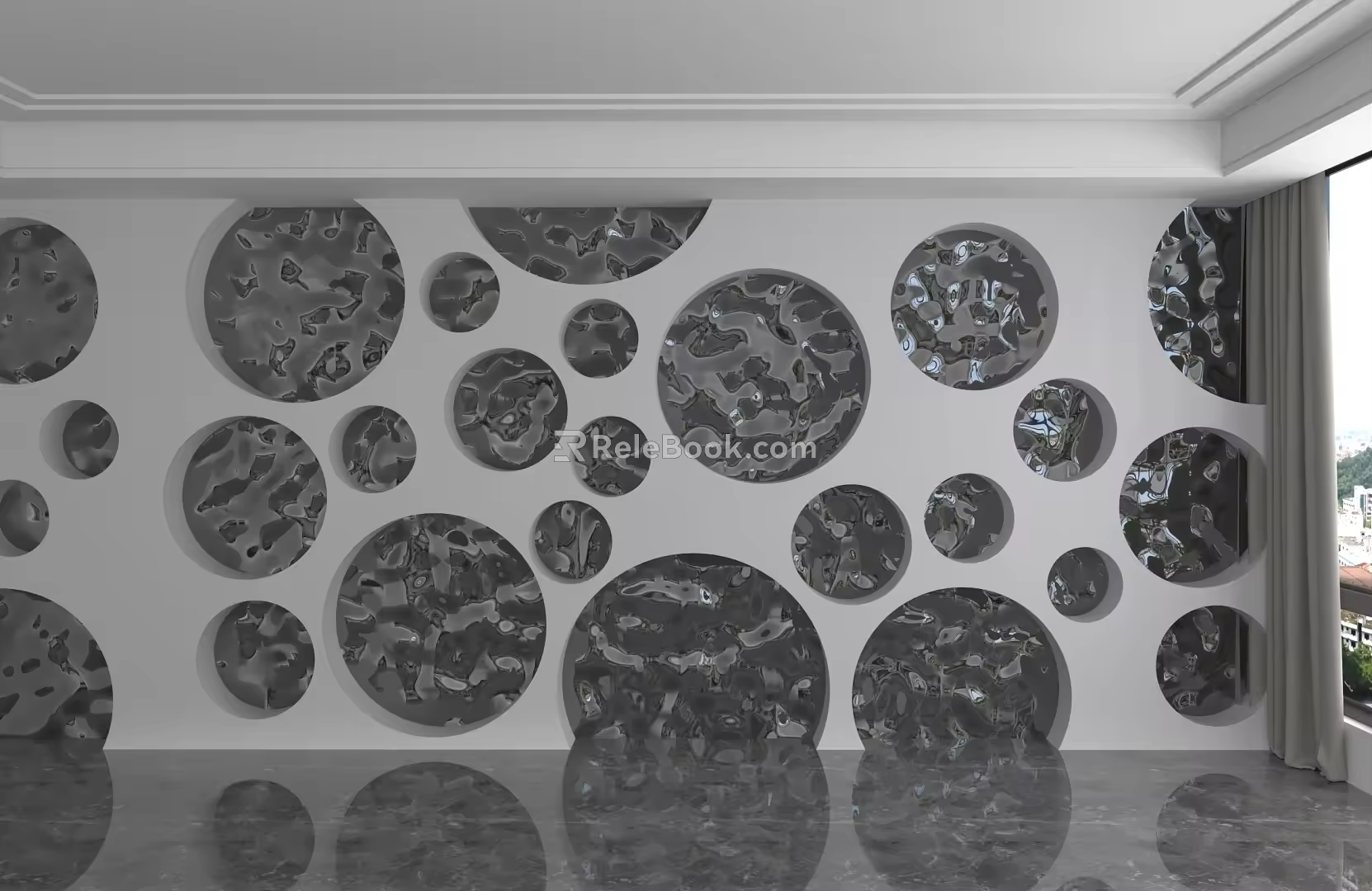 Modern background wall 3d model