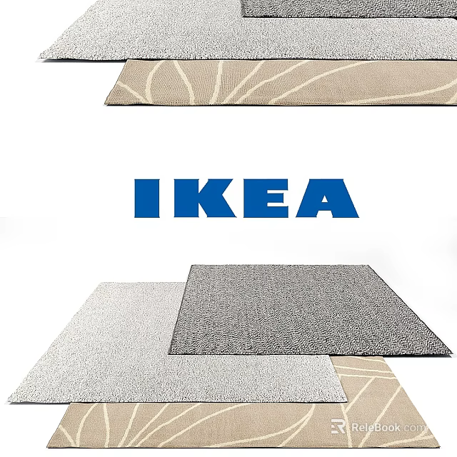 IKEA Decorative Rugs With Various Textures And Neutral Tones For Home Living 3d model 