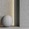 Gray Sphere Decor Against Gold And Gray Textured Wall Background 3d model