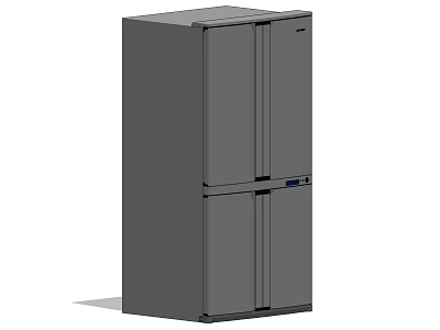 Modern Gray Two Door Refrigerator Freezer With Sleek Design For Home Kitchen 3d model