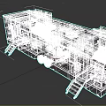 Gray Commercial Mobile Trailer With Side Staircases And Roof Vents Design