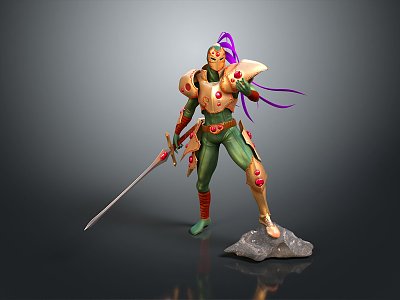 Modern female knight Heroine Ancient female warrior Paladin 3d model