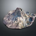 Garden Landscape 3D Terrain Model Featuring Rocky Mountain Textured Surface And Natural Valleys