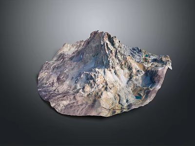 Garden Landscape 3D Terrain Model Featuring Rocky Mountain Textured Surface And Natural Valleys 3d model