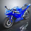 Blue Sporty Motorcycle Featuring Sleek Modern Design Glossy Body And Black Seat