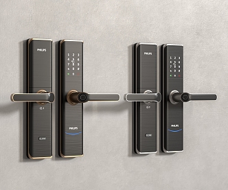 Modern door handle combination lock 3d model