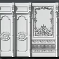Classical Interior Wainscoting Featuring Ornate Carved Patterns And Decorative Panels 3d model