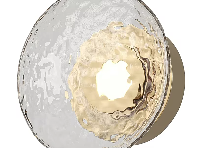 Round Textured Glass Wall Light with Modern Design and Illuminated Interior for Home Decor 3d model