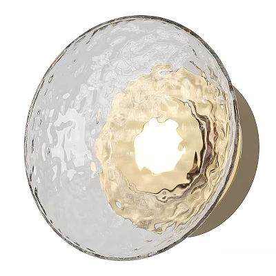 Round Textured Glass Wall Light with Modern Design and Illuminated Interior for Home Decor 3d model