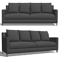 Leather double sofa Modern double sofa 3d model