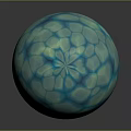 Handcrafted Wood and Stone Spherical Ornament with Detailed Textured Pattern for Interior Design