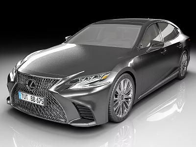 Lexus Luxury Sedan with Sleek Black Exterior Modern Front Grille Design and Alloy Wheels 3d model