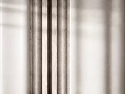 Minimalist Modern Reception Background Wall With Vertical Stripes And Neutral Texture 3d model