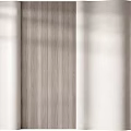 Minimalist Modern Reception Background Wall With Vertical Stripes And Neutral Texture 3d model