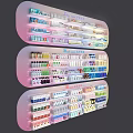 Organized Perfumes And Cosmetics Display Shelves With Various Skincare Makeup Products