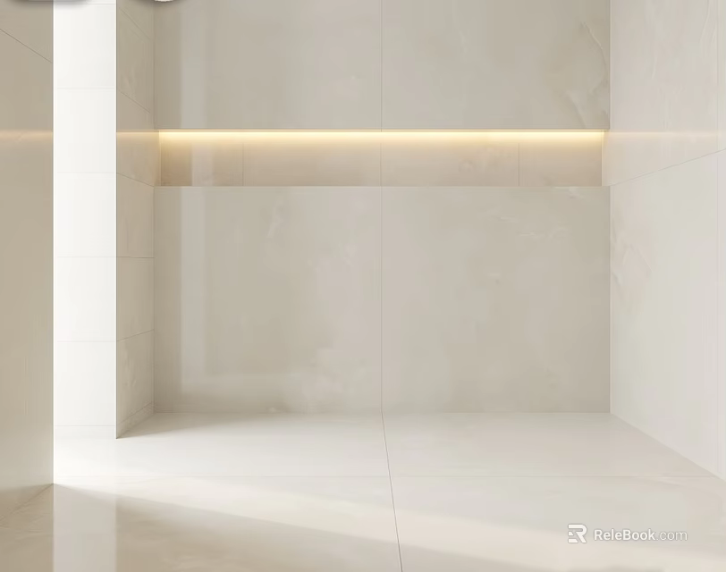 Elegant Modern Kitchen Interior Design With Marble Island And Cabinets 3d model