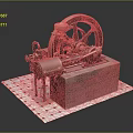 Modern engine steam engine steam engine sliding distribution system regulator 3d model
