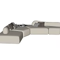 Modern Curved Sofa Multiplayer Sofa 3d model
