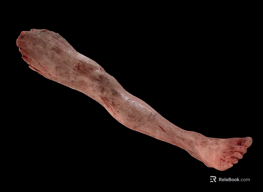 Fictional Monster Character Creature Arm With Scarred Skin Bloodstains And Horror Features 3d model 