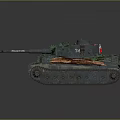 Military Tank With Greenery Camouflage And Details