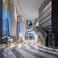 Modern Hall Fashion Commercial Space Lobby 3d model