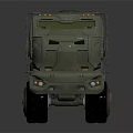 Military Style Six Wheel Utility Vehicle With Sturdy Body And Roof Mounted Equipment