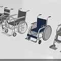 Assorted Medical Equipment Wheelchairs With Different Styles Comfortable Seats And Sturdy Frames 3d model
