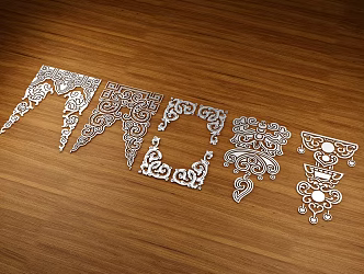 Ethnic style carved Mongolian carved 3d model