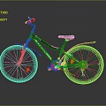 Black And Green Rockrider Mountain Bike With Brown Tires And Orange Reflectors