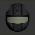 Tactical Weapon Helmet Featuring Purple Design Cracked Pattern And Green Visor 3d model