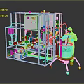 Modern Chromatography System Science Laboratory Chromatography System 3d model
